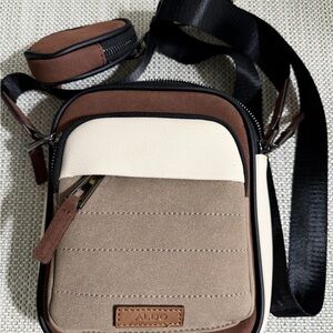 Aldo Men's Brown and Cream Belt Bag